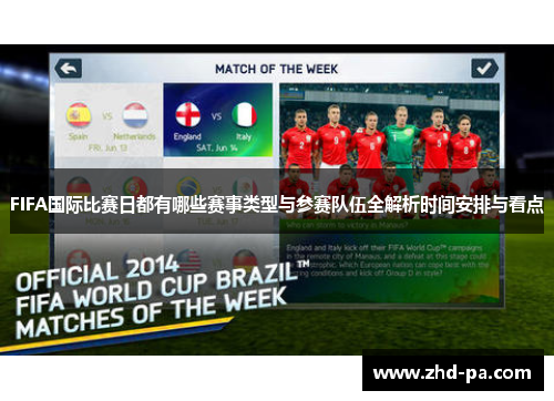 FIFA国际比赛日都有哪些赛事类型与参赛队伍全解析时间安排与看点